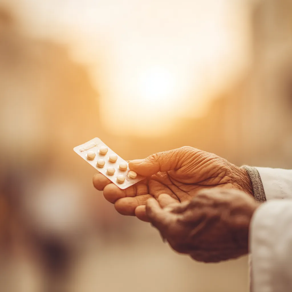 Medication hand over illustration